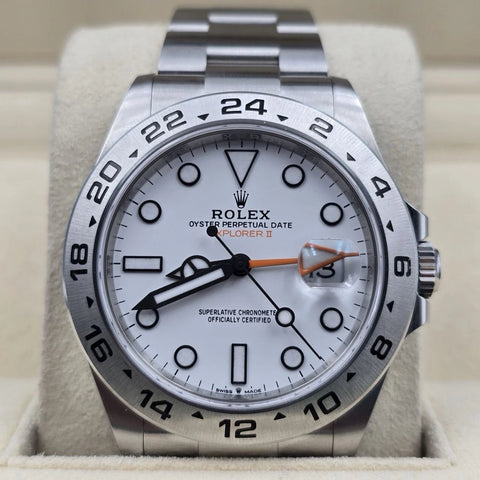 2023 PAPERS Rolex Explorer II 42mm 226570 Stainless Steel Polar White Dial BOX