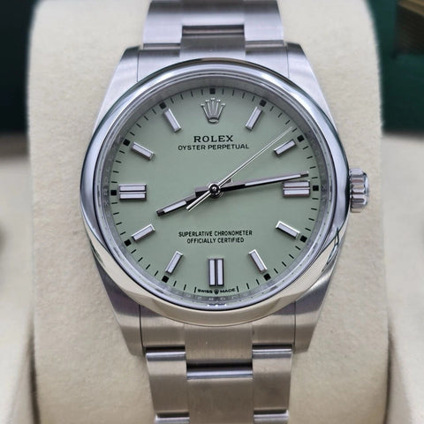 NEW 2026 Rolex Oyster Perpetual Pistachio 36mm Stainless Steel 126000 UNWORN