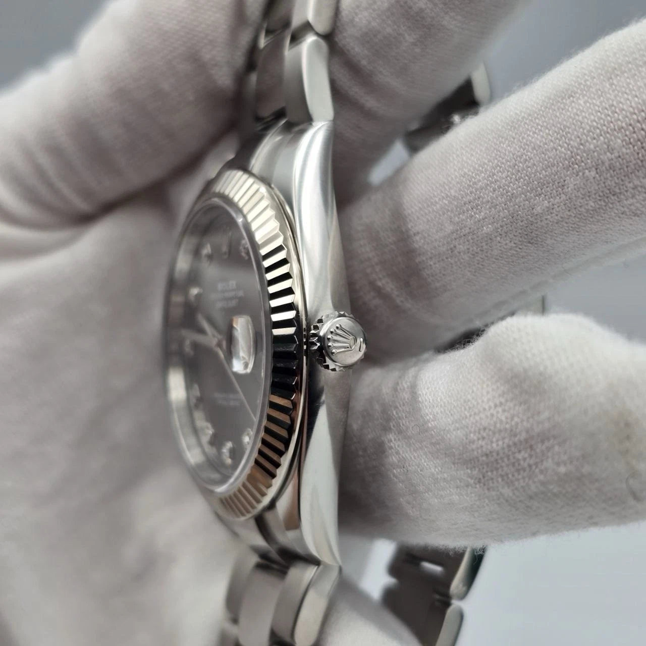2023 PAPERS Rolex Datejust 41mm 126334 Oyster Rhodium Gray Diamond Dial BOX