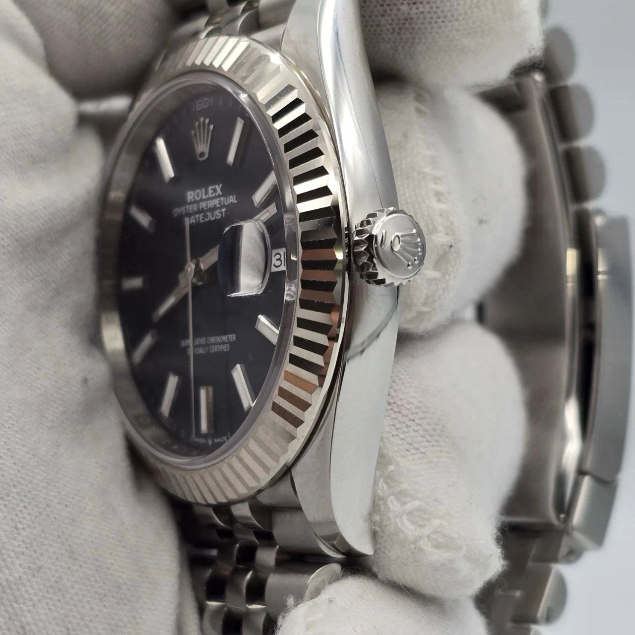 PAPERS 2025 Rolex Datejust 41mm 126334 Blue Stick Dial Fluted Bezel Jubilee BOX