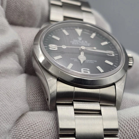 PAPERS Rolex Explorer I 14270 Men’s Automatic 36mm Steel Black Dial Watch + RSC