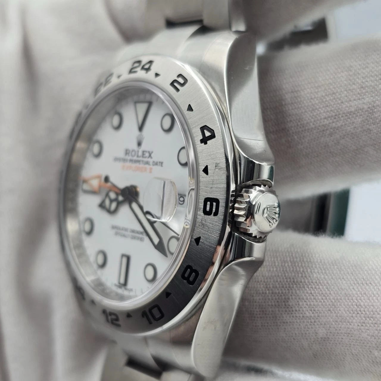 2018 PAPERS Rolex Explorer II Stainless Steel White Orange 42mm Watch 216570 BOX