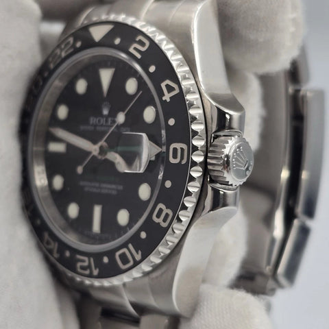 PAPERS 2010 Rolex GMT Master II 116710LN Steel Ceramic Black 40mm Watch BOX