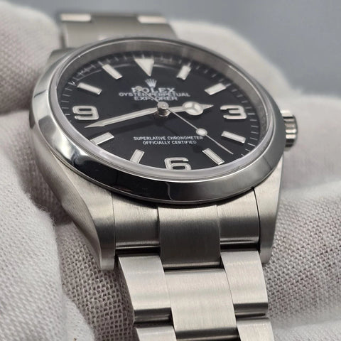 PAPERS MINT 2021 Rolex Explorer Black Dial Stainless Steel 36mm Watch 124270 BOX