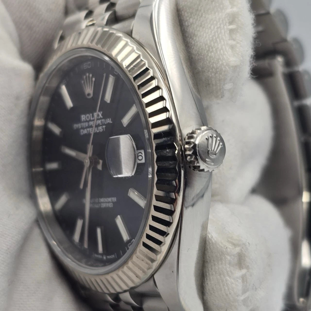 Rolex Datejust 41mm 126334 Blue Stick Dial Fluted Bezel Jubilee BOX