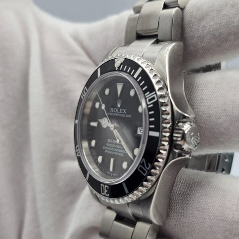 2007 PAPERS Rolex Sea-Dweller 16600 Stainless Steel Black Dial 40mm Watch