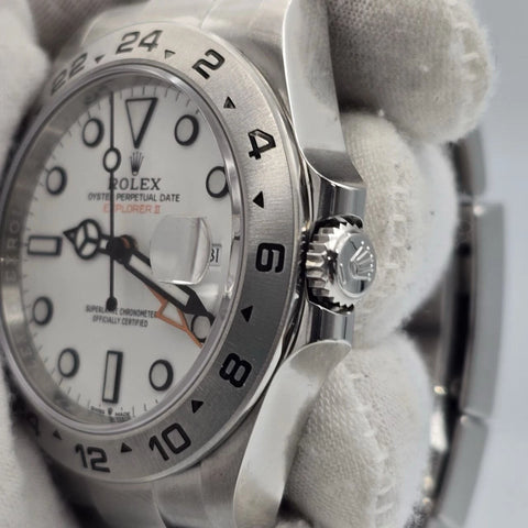 PAPERS 2023 Rolex Explorer II 42mm 226570 Stainless Steel White Polar Dial BOX