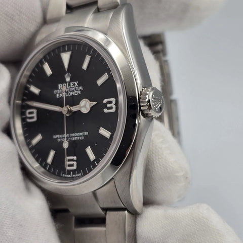 PAPERS 2005 Rolex Explorer l 114270 Men's Automatic 36mm Steel Black Dial Watch