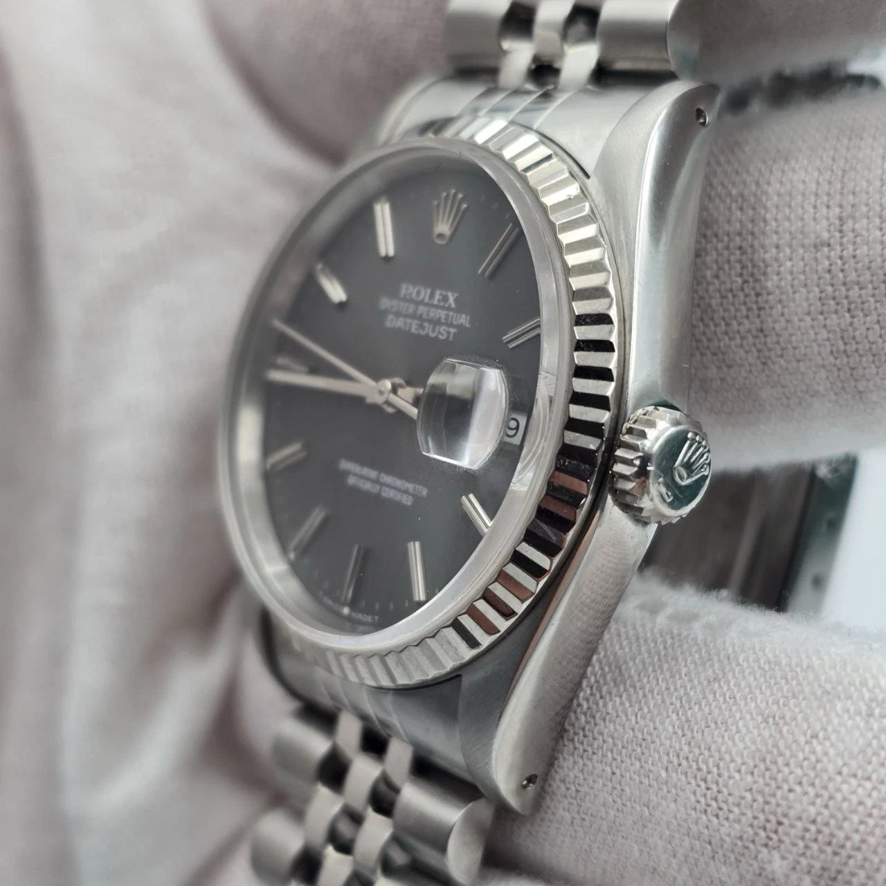 Rolex Datejust Grey Ghost Dial Stainless Steel Jubilee 16234 36mm Watch