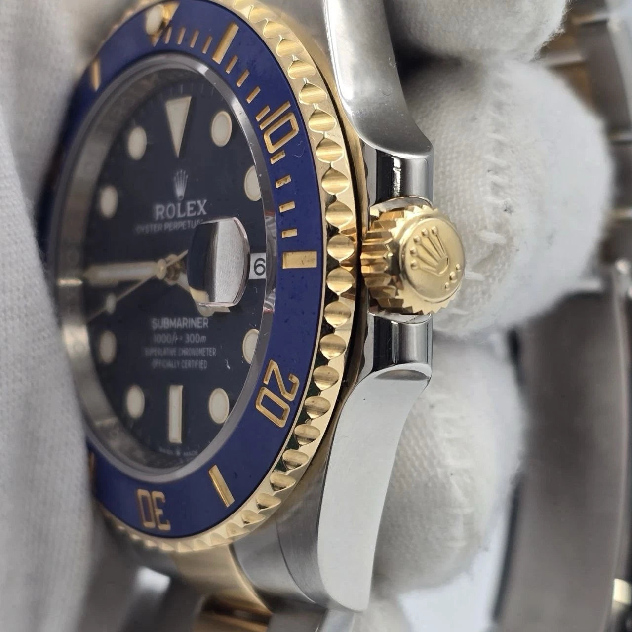 PAPERS 2023 Rolex Submariner Blue Dial Two Tone Gold 41mm Watch 126613LB BOX