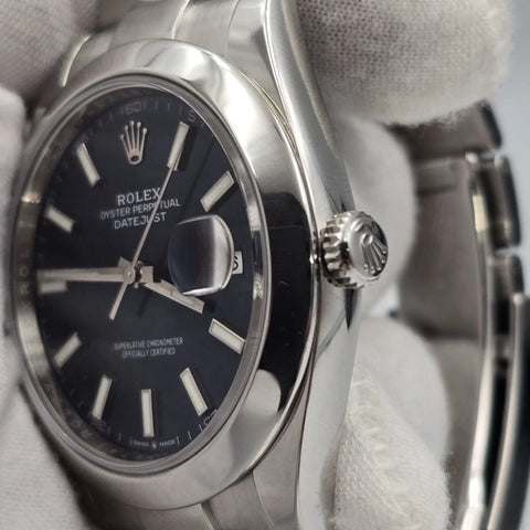 MINT 2023 PAPERS Rolex Datejust 41mm Blue Steel Smooth Bezel Oyster 126300 BOX