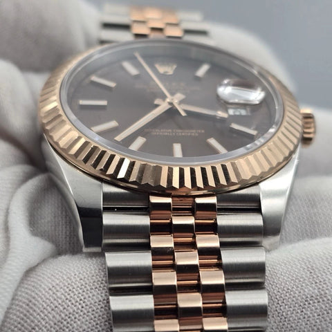 2020 PAPERS Rolex Datejust 41mm 126331 Chocolate Jubilee Gold Steel BOX