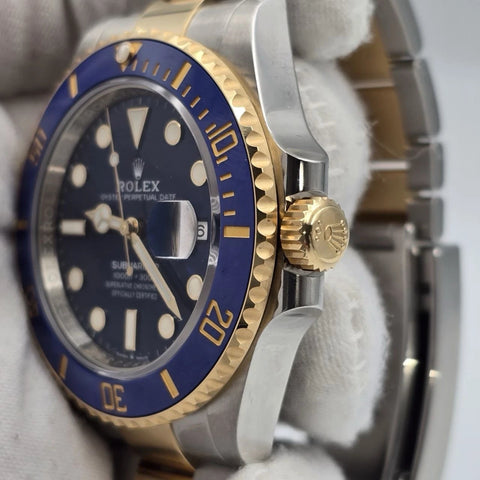 PAPERS 2022 Rolex Submariner Blue Dial Two Tone Gold 41mm Watch 126613LB BOX