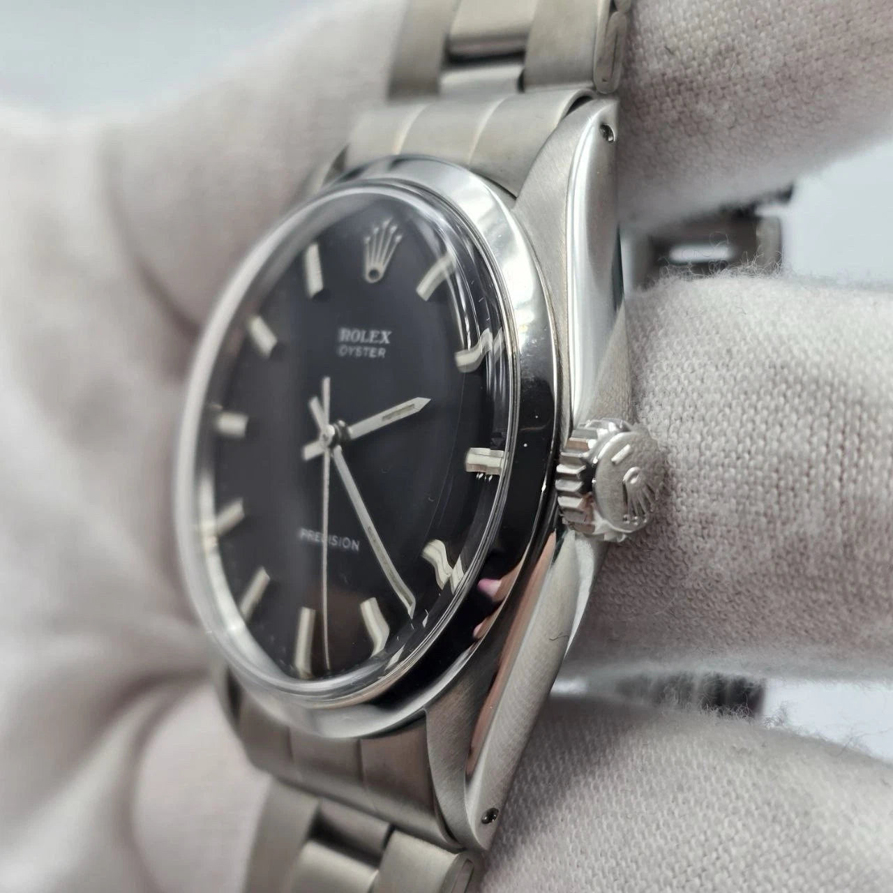 Rolex Oyster Date Precision 6426 Stainless Steel 34mm Manual Black Dial Watch