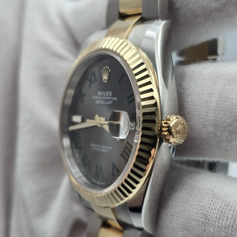 PAPERS 2025 Rolex Datejust 41mm Two Tone Wimbledon Dial Oyster 126333 BOX