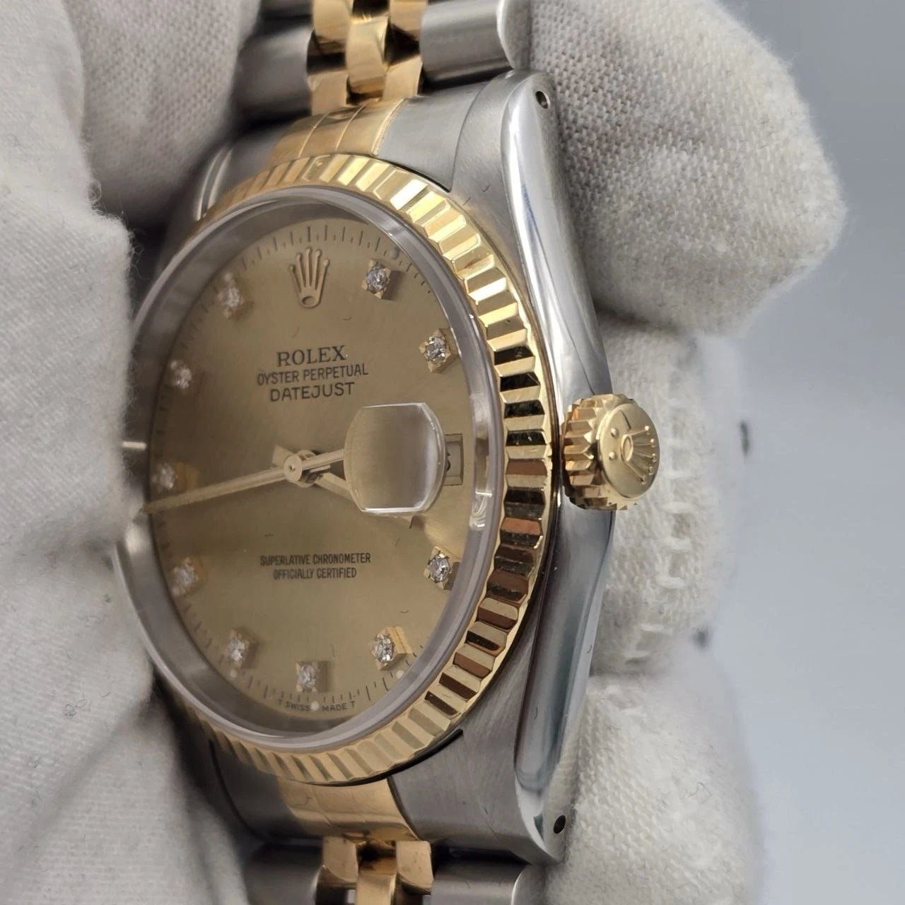 2023 RSC Rolex Datejust 36mm Champagne Diamond Dial Two-Tone 18K Watch 16233