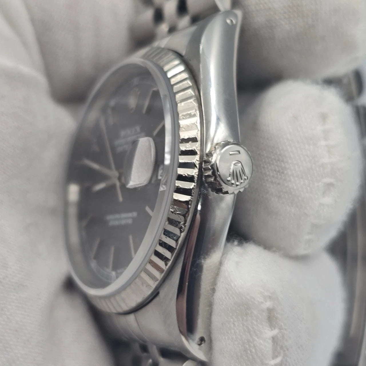 PAPERS Rolex Datejust Grey Ghost Dial Stainless Steel Jubilee 16234 36mm Watch