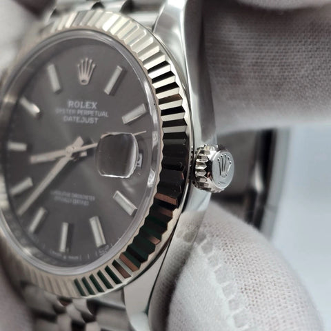 MINT PAPERS 2020 Rolex Datejust 41mm Fluted Bezel Rhodium Jubilee 126334 BOX