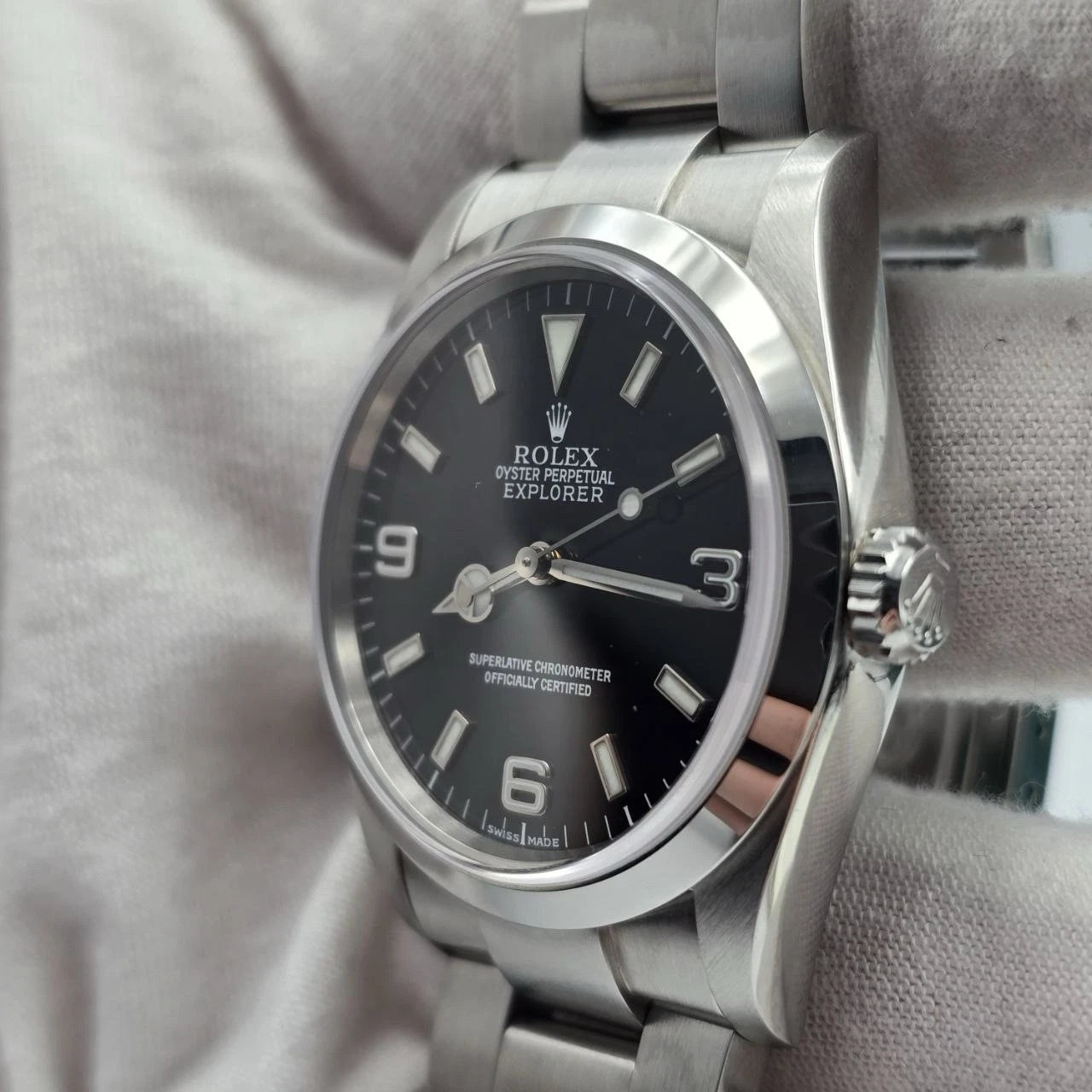 MINT 2002 PAPERS Rolex Explorer l 114270 36mm Stainless Steel Black Dial Watch