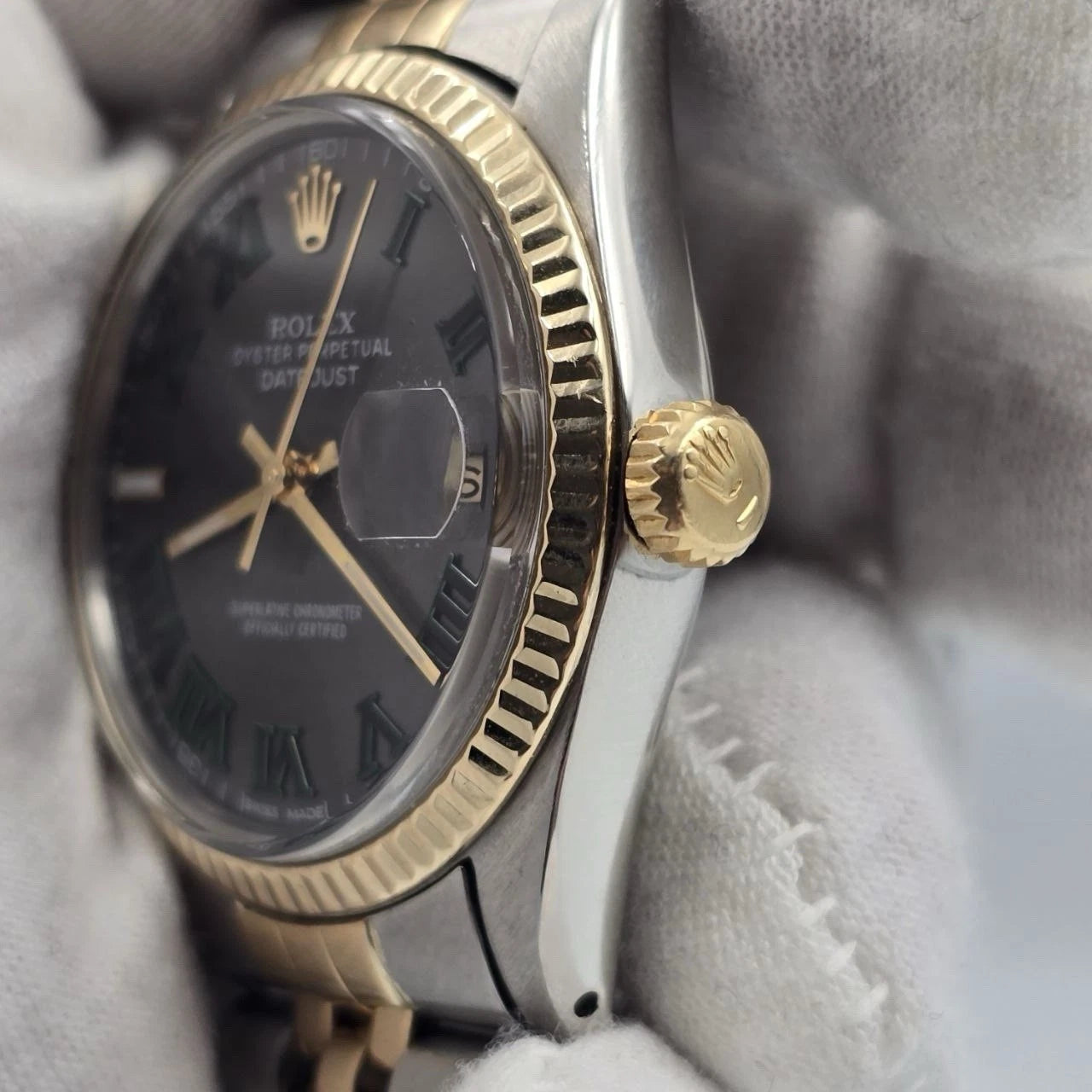 Rolex Datejust Wimbledon Two-Tone Yellow Gold Jubilee 16013 36mm Watch