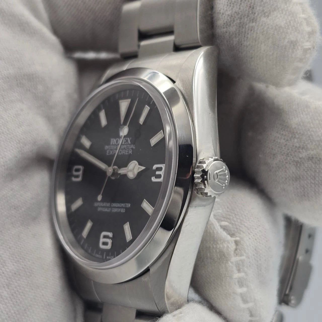 MINT Rolex Explorer I 14270 Automatic 36mm Steel Black Dial Watch