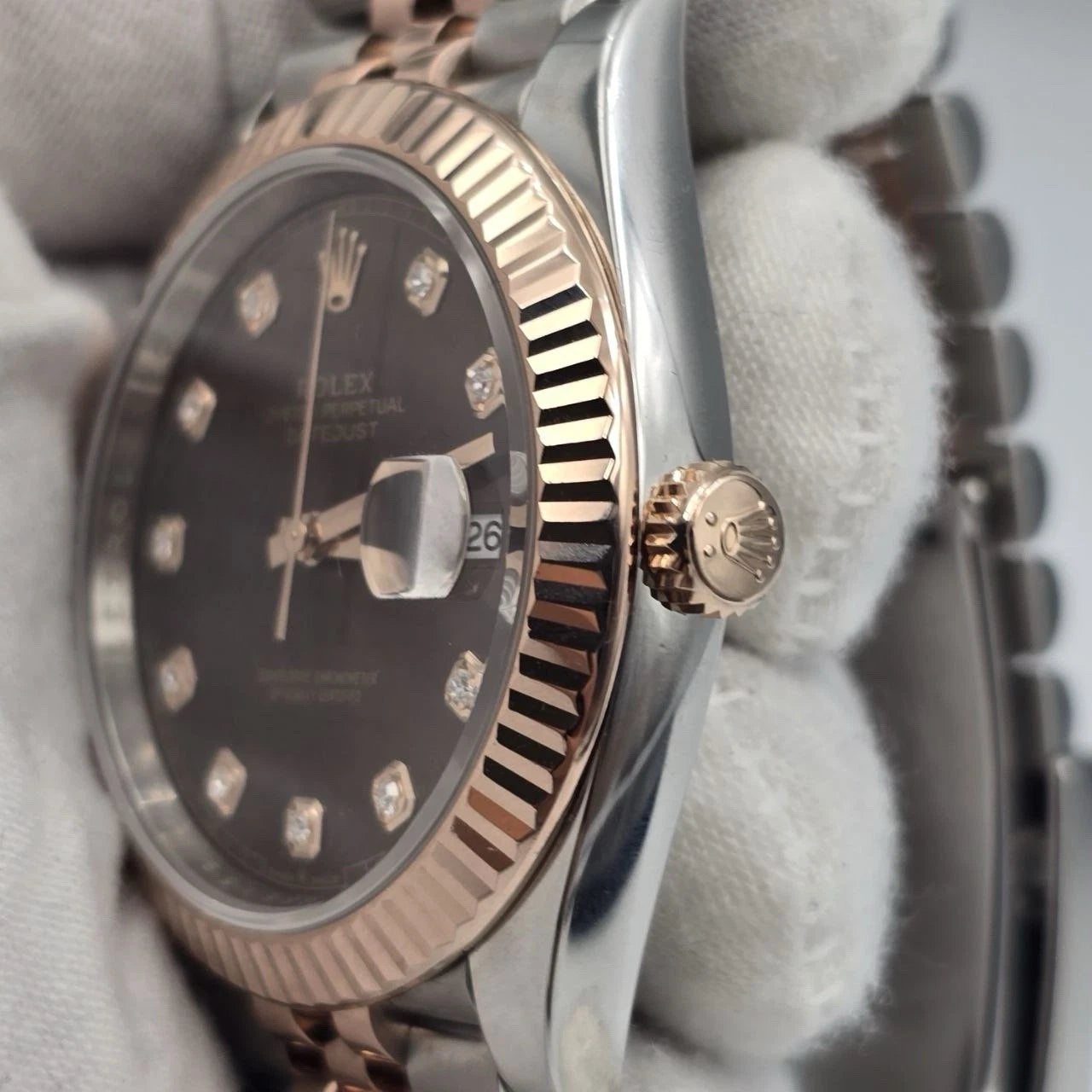 2022 PAPERS Rolex Datejust 41mm 126331 Chocolate Diamond Jubilee Gold Steel BOX