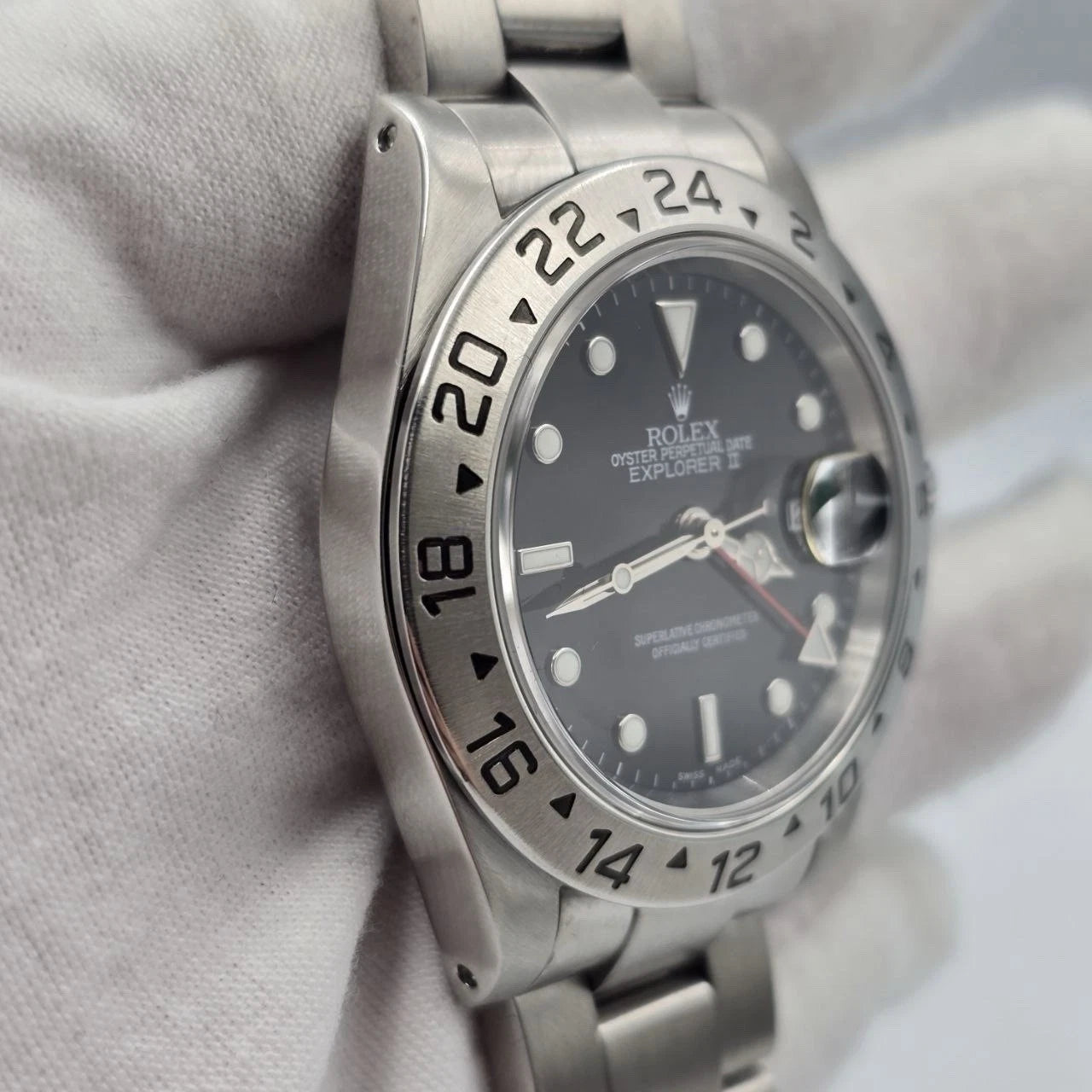 PAPERS Rolex Explorer II 16570 Stainless Steel Black Dial Automatic 40mm Watch