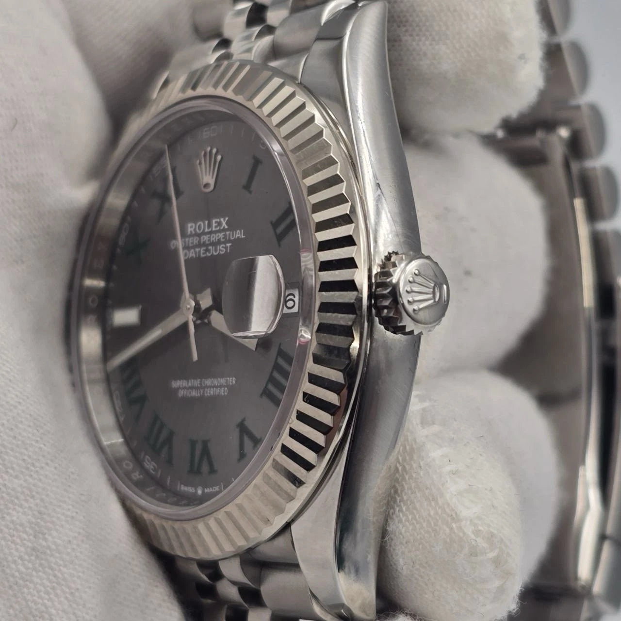 PAPERS 2024 Rolex Datejust 41mm 126334 Steel Jubilee Gray Wimbledon Dial BOX