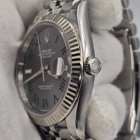 PAPERS 2024 Rolex Datejust 41mm 126334 Steel Jubilee Gray Wimbledon Dial BOX
