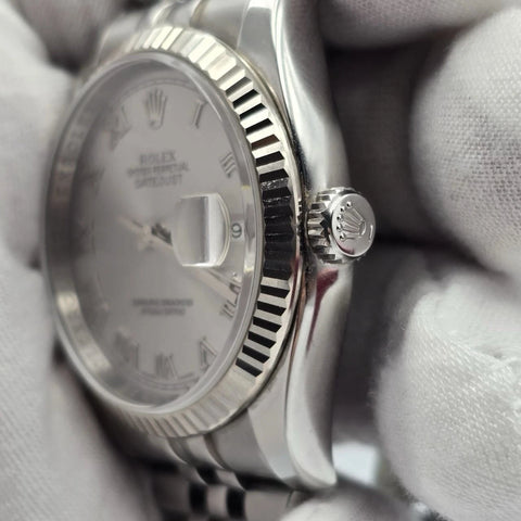 Rolex Datejust 116234 Stainless Steel Silver Roman Dial Jubilee 36mm Watch