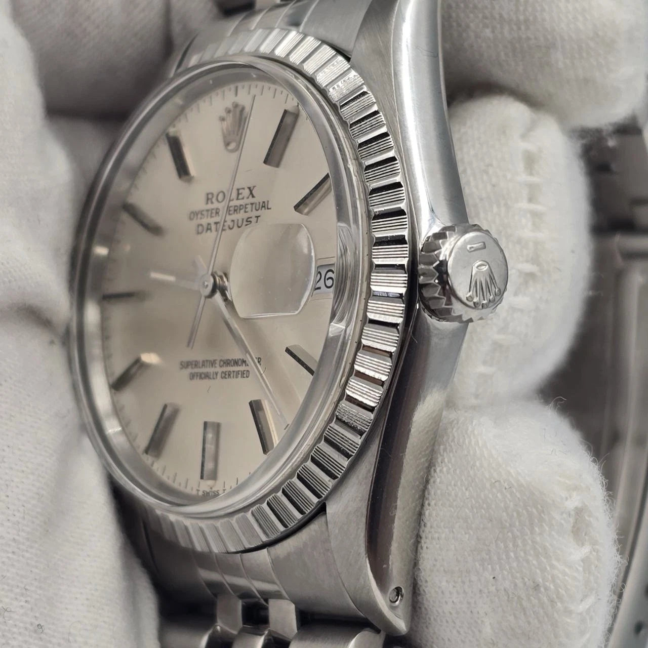 MINT Rolex Datejust Stainless Steel Silver Dial 36mm Automatic Watch 16030