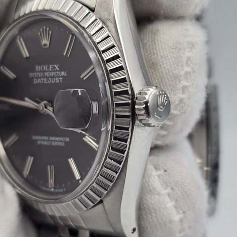 MINT Rolex Datejust Stainless Steel Grey Ghost Dial 36mm Automatic Watch 16030
