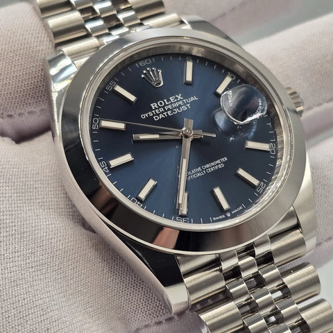 NEW 2025 FRESH Rolex Datejust 41mm 126300 Blue Stick Dial Smooth Jubilee UNWORN