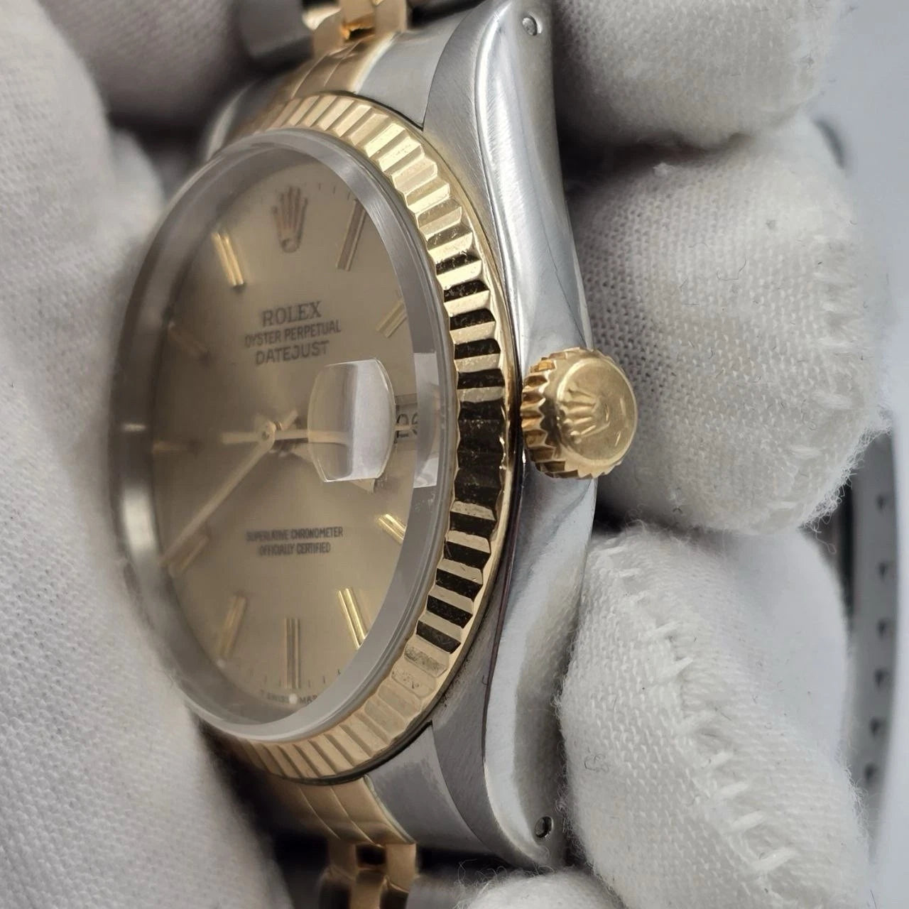 PAPERS Rolex Datejust 36mm Champagne Dial Two Tone Jubilee 16233