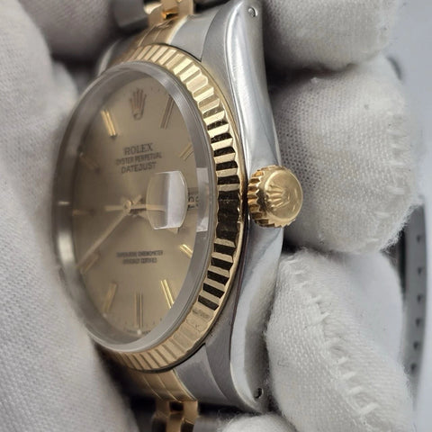 PAPERS Rolex Datejust 36mm Champagne Dial Two Tone Jubilee 16233