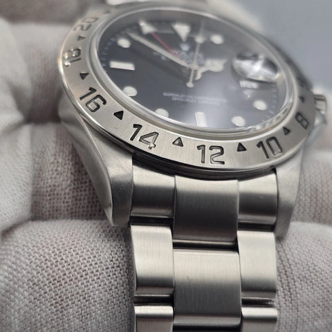 2005 Rolex Explorer II 16570 Steel Black Dial NO HOLES Automatic Date Watch 40MM