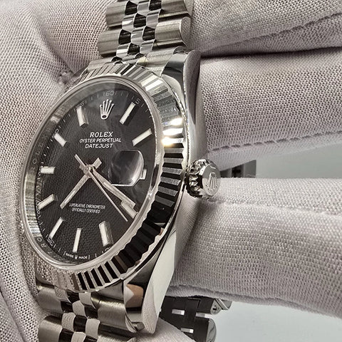 NEW 2025 Rolex Datejust 41mm 126334 Black Jubilee Fluted Bezel UNWORN