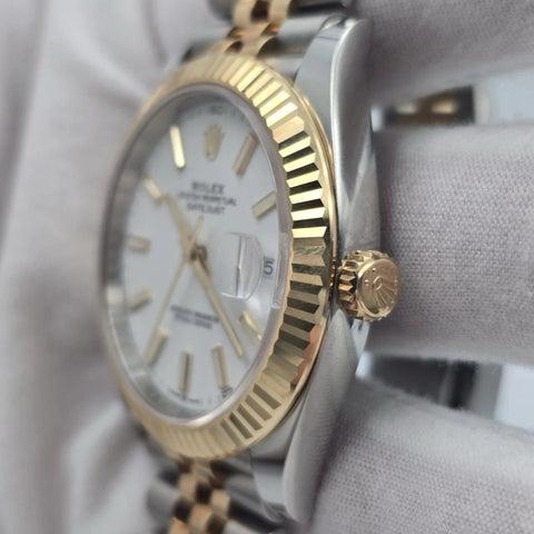 PAPERS 2022 Rolex Datejust 41mm 18K Two Tone White Dial Jubilee 126333 BOX