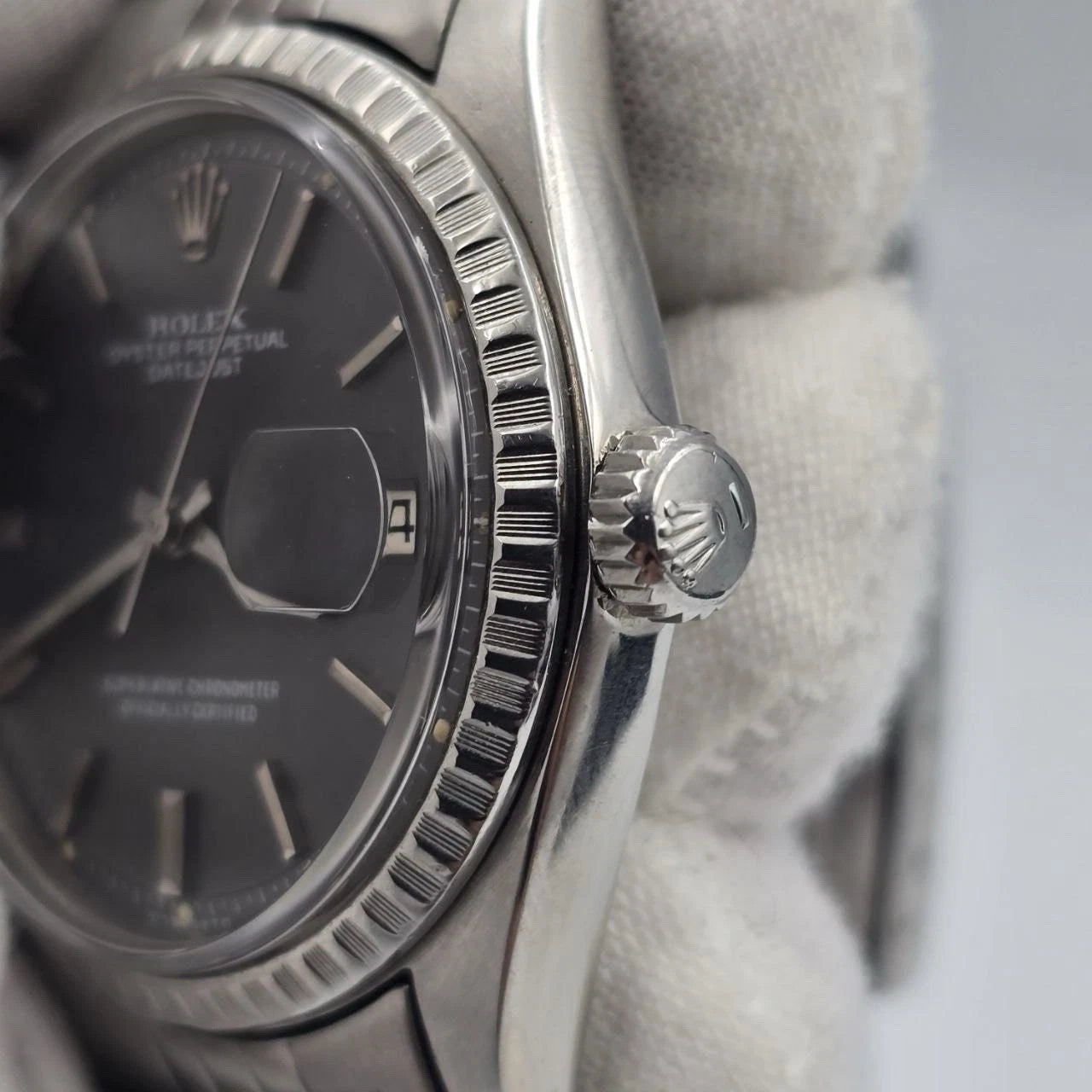 Rolex Datejust 1603 Steel RARE Factory Grey Ghost Sigma Dial Jubilee 36mm Watch