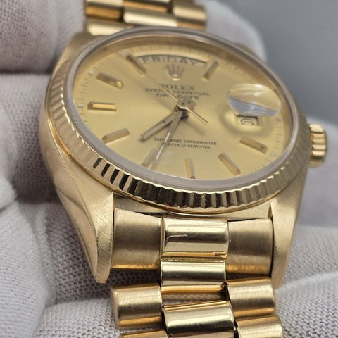 Rolex Day-Date 18038 President 18k Gold 36mm Champagne Dial