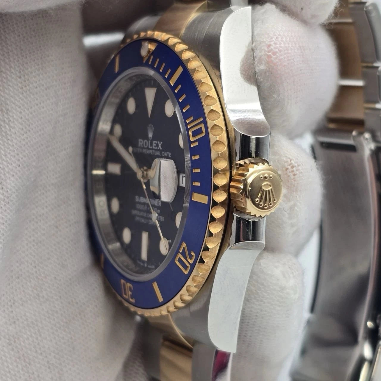 PAPERS 2022 Rolex Submariner Blue Dial Two Tone Gold 41mm Watch 126613LB BOX