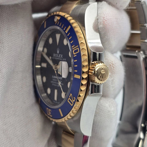 PAPERS 2022 Rolex Submariner Blue Dial Two Tone Gold 41mm Watch 126613LB BOX