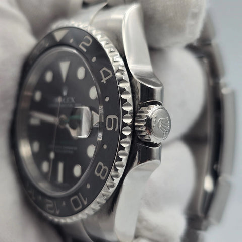 PAPERS 2009 Rolex GMT Master II 116710LN Steel Ceramic Black 40mm Watch BOX