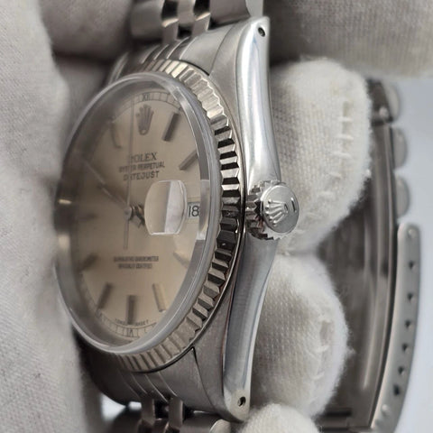 Rolex Datejust Silver Dial Stainless Steel Jubilee 16234 36mm Watch