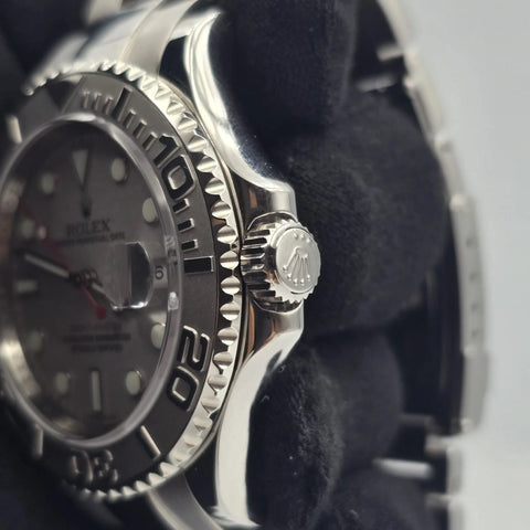 PAPERS 2007 Rolex Yacht-Master 16622 PLATINUM Stainless Steel Oyster Watch 40mm