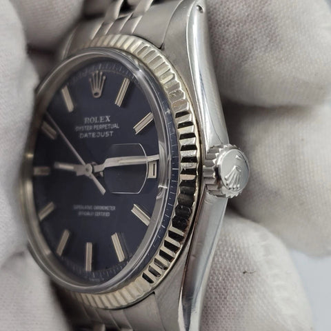 Rolex Datejust 1601 Steel Factory Blue Dial Jubilee 36mm Watch