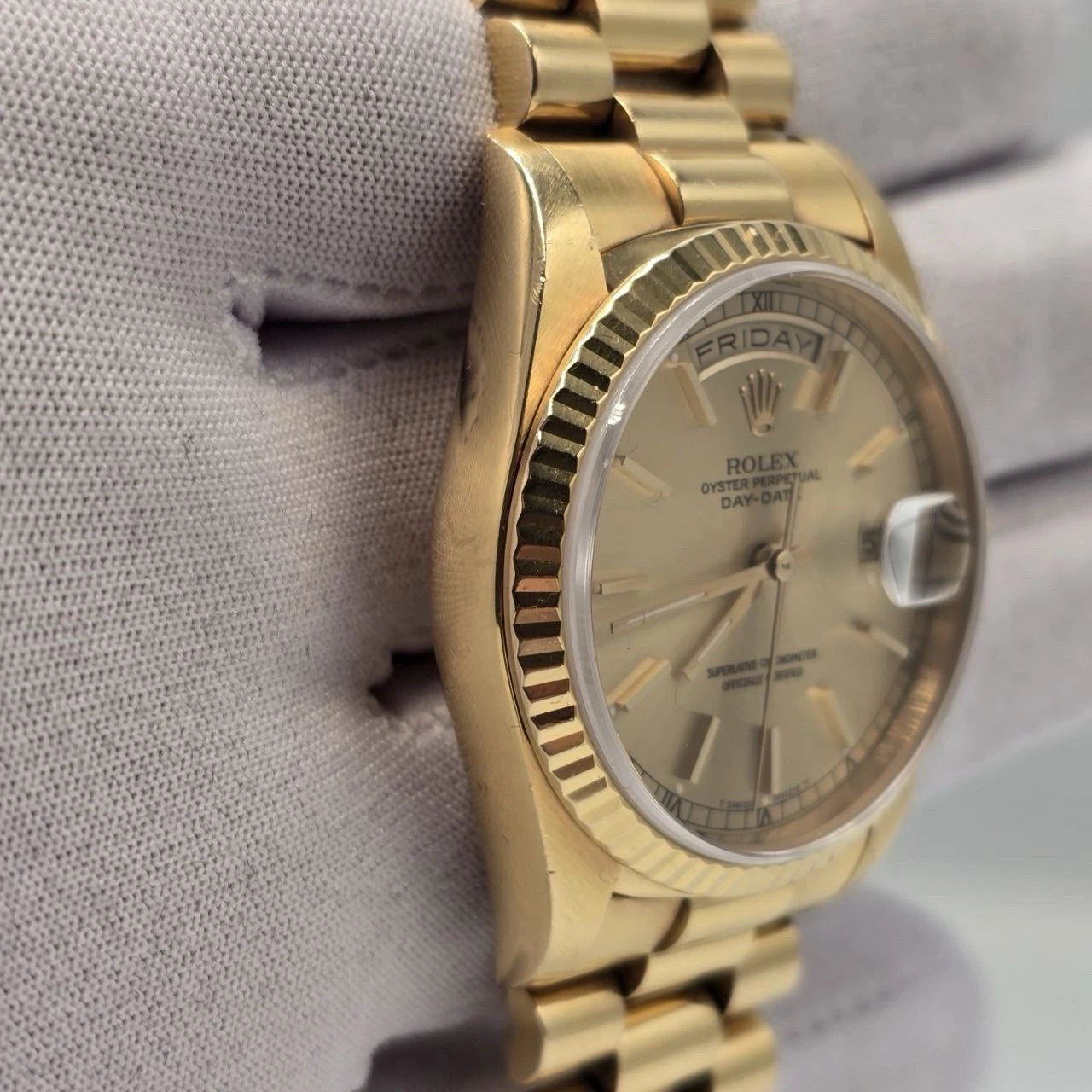 PAPERS Rolex President Day Date 36mm Champagne Dial 18238 Double Quick Gold BOX