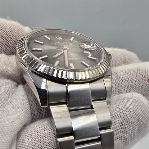 Rolex Datejust 41mm Rhodium Dial Stainless Steel Oyster 126334