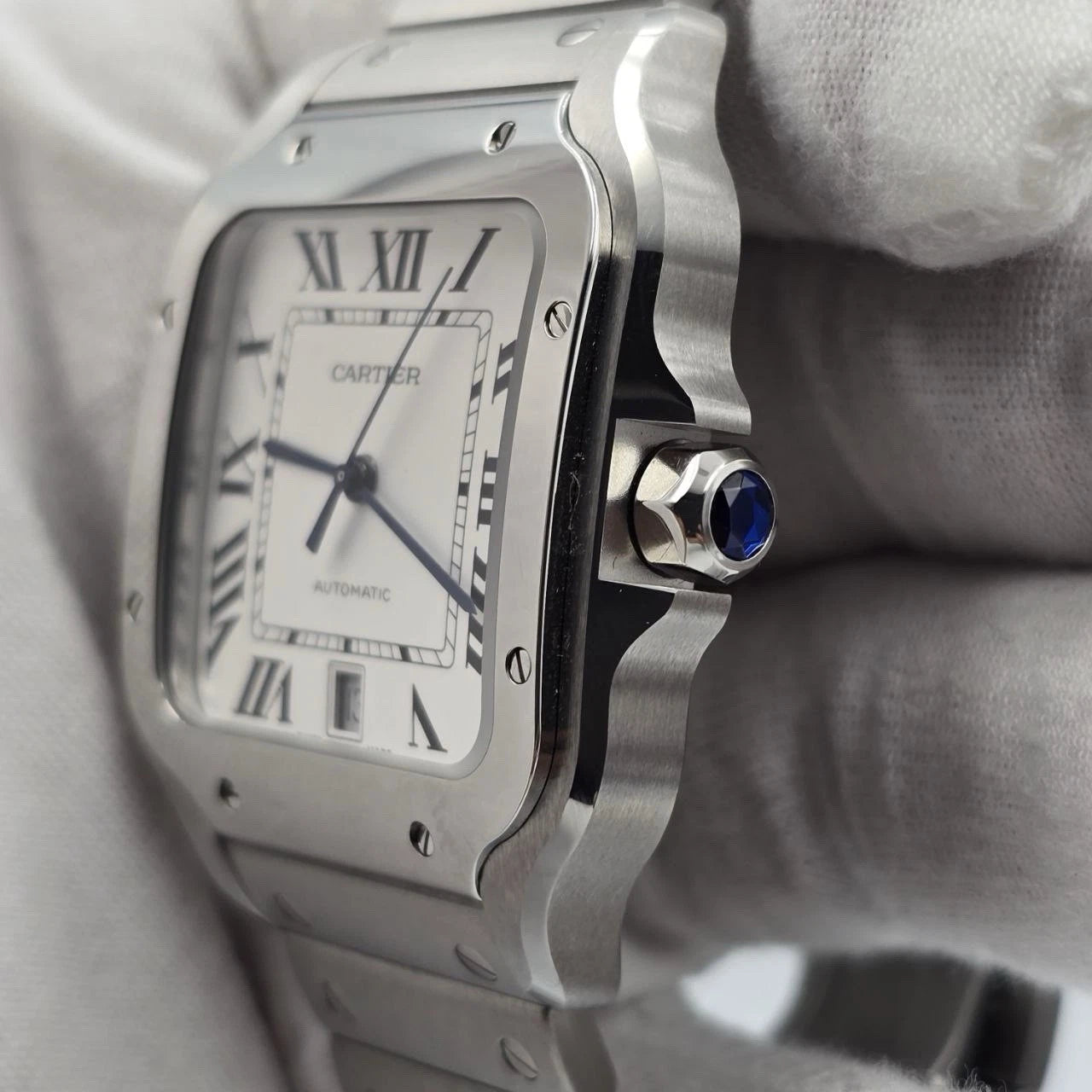 NEW Cartier Santos de Cartier Stainless Steel White Dial WSSA0018 UNWORN