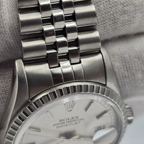 MINT Rolex Datejust Steel Automatic 36mm Silver Dial Jubilee Watch 16220